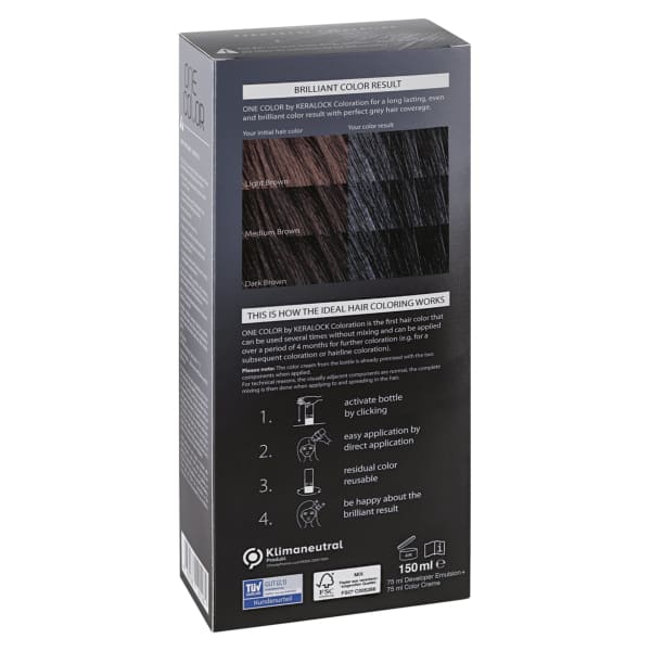 Keralock one Color Permanent Black صبغة الشعر من كيرالوك - أسود